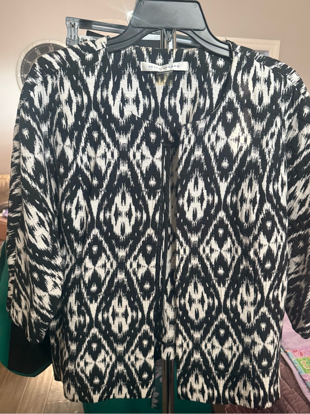 Peter Nygard Black and White Patterned Blazer
